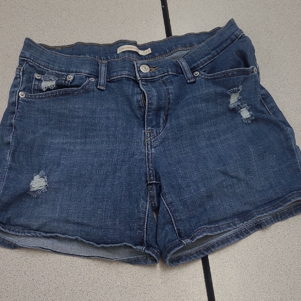 Levi Strauss Blue Mid Length Denim Women's Shorts Size 29